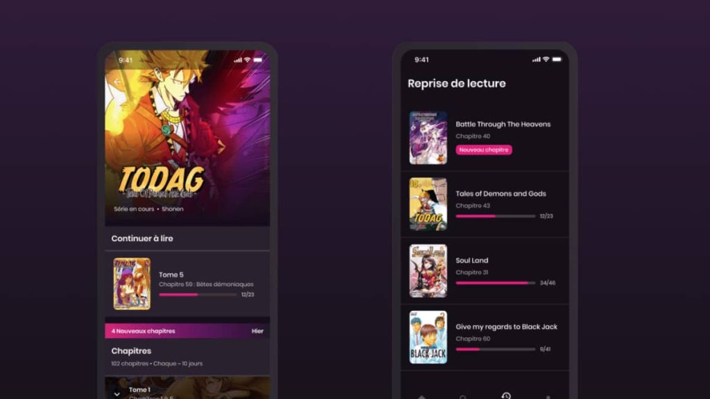 Applications pour lire des mangas, des BD et comics