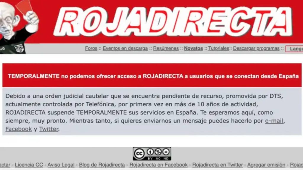 La nouvelle adresse Rojadirecta