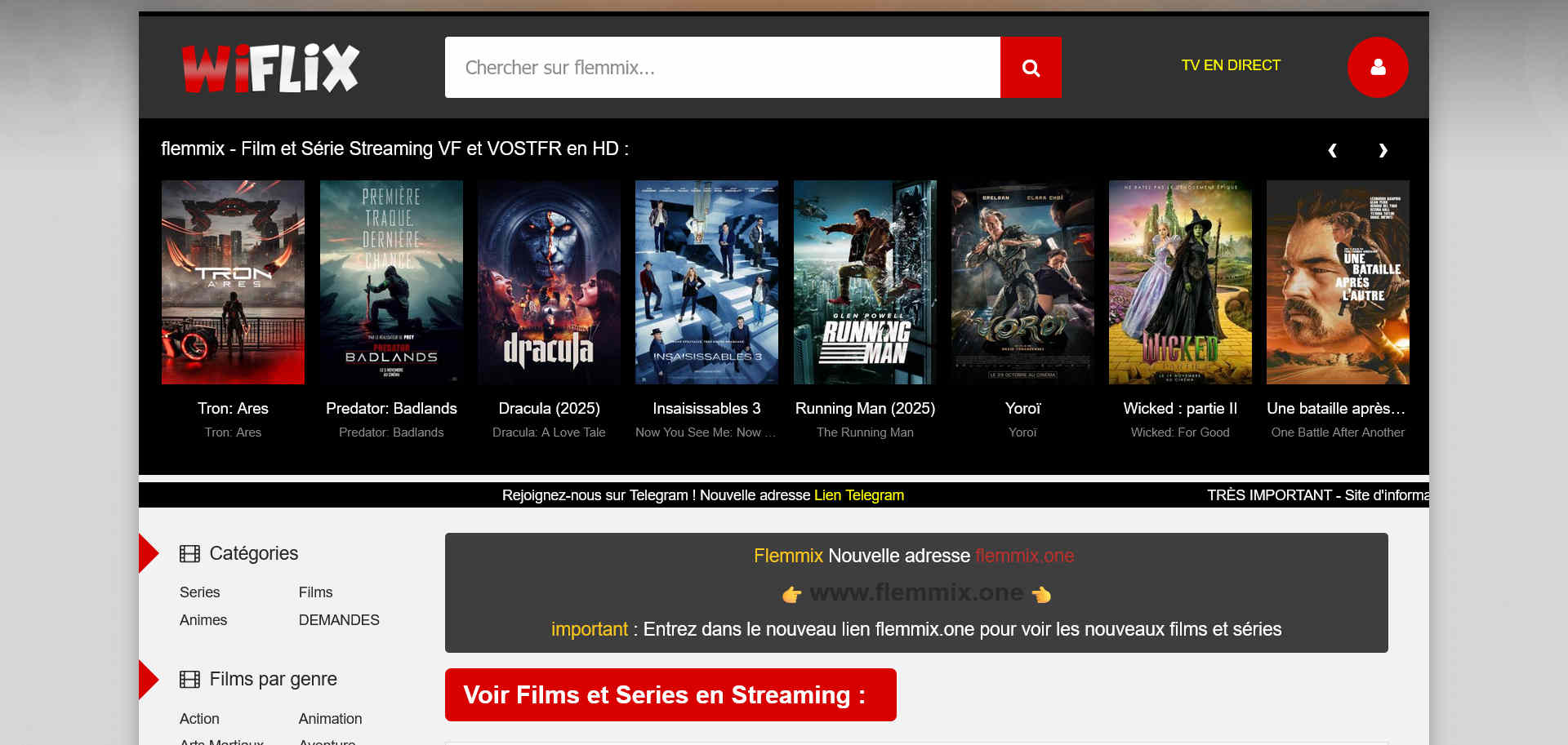 la nouvelle adresse de wiflix