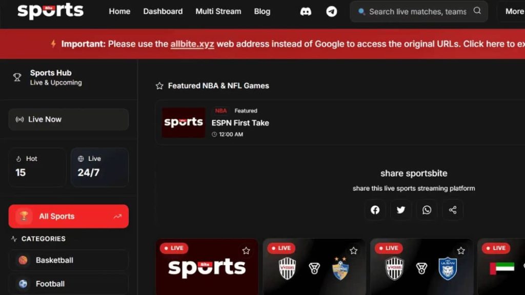 La nouvelle adresse Footybite