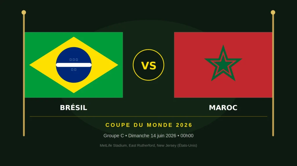 Coupe du Monde 2026 : où regarder Brésil - Maroc en direct ?